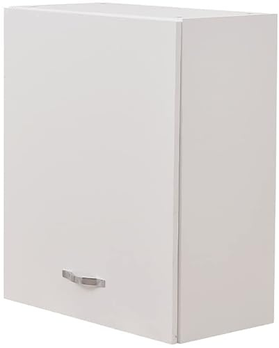 Shally Dogan Armario de cocina de pared, armario suspendido de madera con puerta individual 1 estante y 2 compartimentos, armario de pared espacioso y resistente, dimensiones 60 x 32 x 72 (h) cm