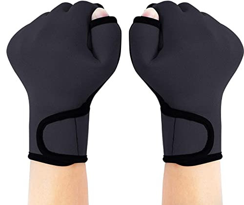 Firulab Schwimmhandschuhe, Oberkörperbeständige Neopren-Handschuhe zum Schwimmen, wasserdichte, strapazierfähige Schwimmfäustlinge für Damen, Herren, Schwimmtraining