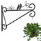 WINSOME 12 Inch Black Metal Hanging Basket Bracket - Heavy Duty, Rust-Proof, Indoor/Outdoor, Wall Mount, 12 Hooks, 35 lbs Capacity