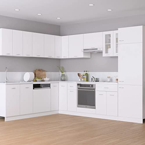 homiuse Eckhängeschrank Weiß 57x57x60 cm Holz Küchenschrank Eckschrank Vorratsschrank Küchenunterschrank Aufbewahrungsschrank Küchenschränke Eckkommode Eckschrank Klein Zwei Regal Mit Arbeitstisch