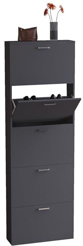 VCM Wooden shelf Tipper shoe rack Shoe cabinet Shoe tipper 5 Sulos XL Wooden shelf Tipper shoe rack Shoe cabinet Shoe tipper 5 Sulos XL Anthracite