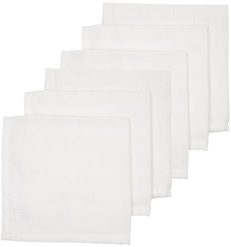 Meyco Baby Waschtücher Musselin - 3er Pack - 30x30cm - Musselin Waschlappen - 100% weiche Baumwolle - Oeko Tex Zertifiziert - saugfähig, hautfreundlich & schnelltrocknend - Uni - Weiß