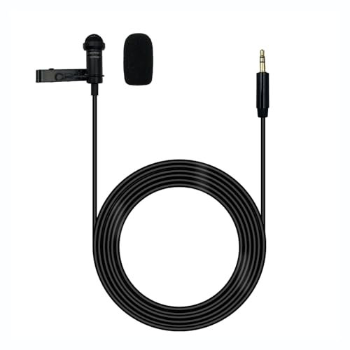 SPTSSWET Lavalier Microphone for DJI Mic 2 Wireless Transmitters, for Rode Wireless GO II 2 /Wireless Pro, Omnidirectional Condenser Wired Clip On Lav Mic for Stage YouTube Live Streaming, 3.5mm TRS