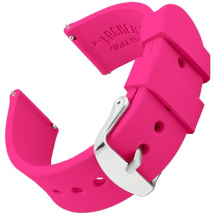 Archer Watch Straps - Uhrenarmbänder aus Silikon mit Schnellverschluss (Strahlend Pink, 18mm)