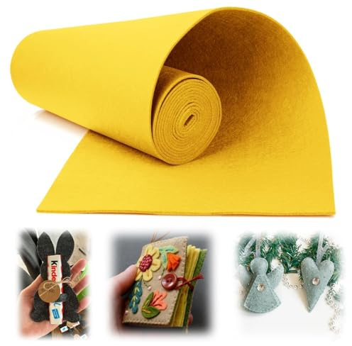 Mbsomnus Fieltro por Metros 30 cmx300 cmx3 mm Amarillo Poliéster