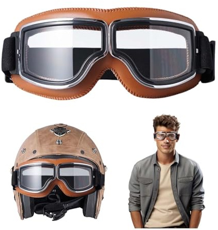Occhiali da moto,Occhiali da moto retrò,Occhiali sportivi antivento,stile retrò,Occhiali da ciclismo retrò,da motociclismo, da motociclismo, da motociclismo, da motociclismo, da aviatore, da motocross