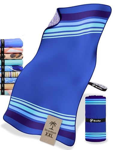 NirvanaShape Toalla de Playa XXL 200 x 90 cm, Toalla de Microfibra de Secado Rápido, Ligera, Compacta y Sin Arena, Toalla Grande para Playa, Piscina, Viaje, Camping, Sauna y Deporte, Más de 32 Diseños