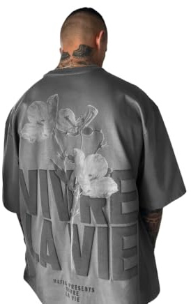 T-shirt surdimensionné Vivre la Vie - Anthracite et noir