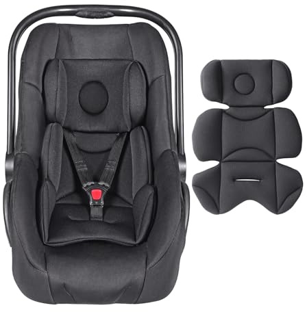 Infant Car Seat Insert – Thickened, Breathable & Fold-Go Baby Head & Body Support for Infant, Soft Mesh Car Seat Cushion, Easy-Carry Protector for All Strollers & Carriers