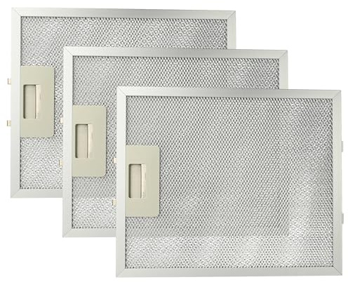vhbw 3x Filtro metálico de grasa compatible con AEG 8390 D, 8490 D, 8391 D, 8091 D, 8290 D, 8190 D campana extractora - 27,7 x 23 x 0,9cm metal