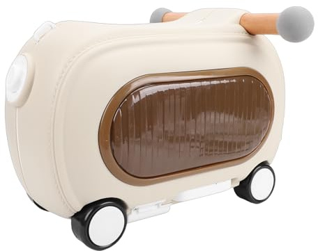 UPALDHOU Ride On Bagage, 20L Småbarnsrullande Resväska med Hjul Musikljus, Multi Modes Anti-Tipping Over, för Resebarn Småbarn (Beige)