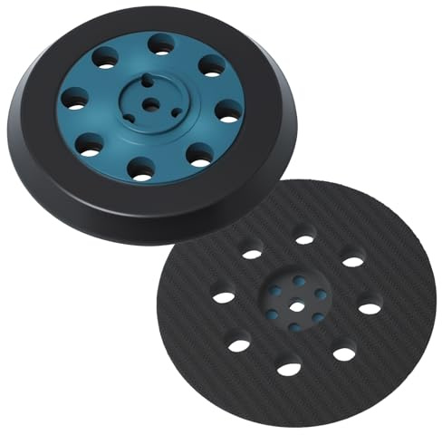 Poweka Plateau de ponçage dur compatible avec Bosch PEX 12, PEX 125 et PEX 400 A (Ø 125 mm) - Plateau de support rond 8 trous pièce de rechange plateau de ponçage