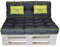 LILENO HOME Palettenkissen Set Anthrazit u. Grün - Set 1: (1x Sitzteil + 1x Rückenteil) - Polster für Europaletten - Palettenkissen Outdoor als Sitzkissen für Palettenmöbel