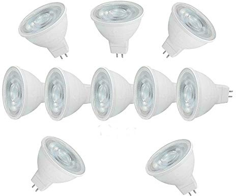 OUGEER 10 lampadine LED MR16 6 W AC 220-240 V LED GU5.3, equivalente a 60 W MR16, luce bianca calda, 3000 K, GU5,3, 600 lumen, non dimmerabili