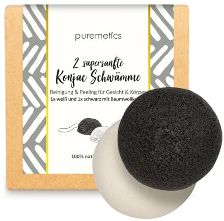 Puremetics Konjac - Spugna super morbida, 1 x 2 pezzi