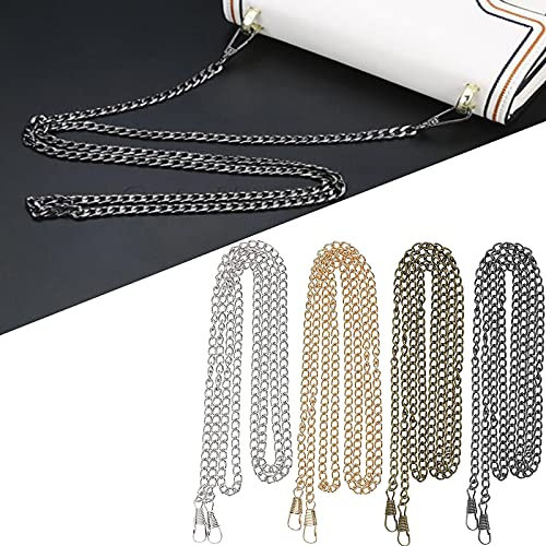 4 Stück taschenkette kette für tasche Taschenkette Gold 120 cm Trageriemen Metallkette Schulter for Women Handbags Purse Shoulder Bag Crossbody 4 Colours to Choose From (120 cm)