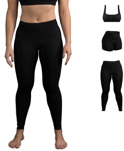 Gold BJJ Women's No-Gi Jiu Jitsu Gear: Leggings, Shorts, and Sports Bra (Leggings, Black, X-Large)