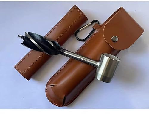 Bushcraft Settlers Tool Survival Manual Drill Wrench - Bush Craft Gear and Equipment Scotch Eye Wood Drill Peg and Manual Hole Maker Multitool for Camping, Bushcrafting and Outdoor Backpacking