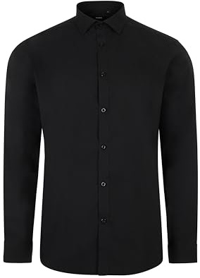 Velilla 405017S Camisa Manga Larga Stretch Hombre, Color Negro, Talla L