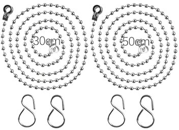 Lot de 2 bouchons de baignoire - Chaîne de bouchon de baignoire - Bouchon de vidange - Chaîne de bouchon en acier inoxydable - Avec crochet en S