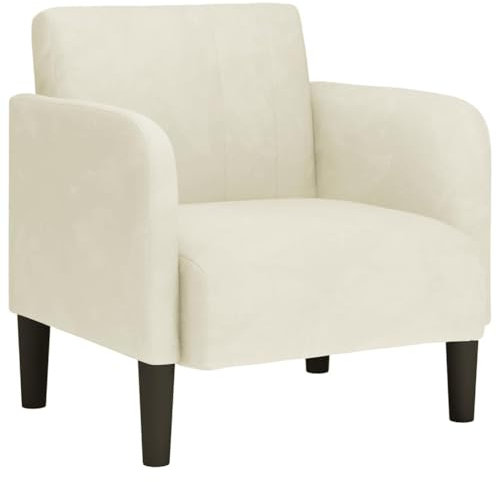 vidaXL Sillón con reposabrazos en Terciopelo Color Crema 54 cm, sofá Individual, sofá cómodo, sillón de televisión, sofá, Asiento de sofá