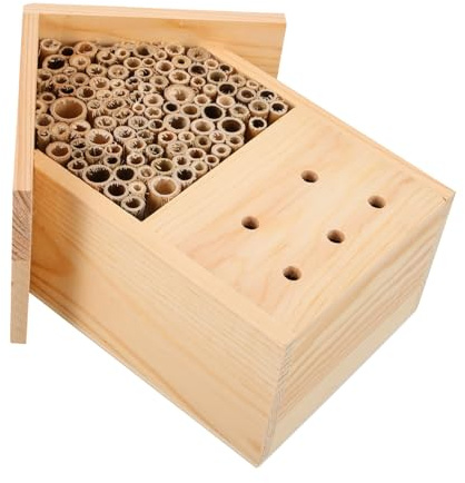 TOYANDONA Colmena de Madera Casa para Abejas Refugio Colgante para Exteriores Habitat de Madera para Cría de Abejas Accesorio de Jardín para Polinizadores