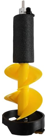 Ice Drill for Ice Fishing - Portable Ice Auger Drill Attachment 6 inch for Electric Drill, 2.09lbs Ultra Lightweight with Anti-Loss Float, Ice Fishing Auger Bit with Protective Cover, Yellow