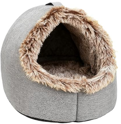 Syengery Caverne pour Chat | Nid Chaud Et Apaisant avec Poignée,Lit pour Chat Et Maison Couverte pour Chien,pour Chiot Et Petit Chien, Intérieur, Chambre, Salon, Balcon, Maison,