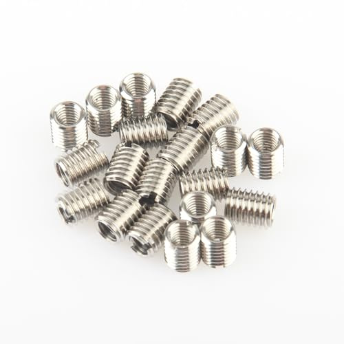 Insertos Roscados 20 Piezas Insertos Autorroscantes M8 a M6 10 mm Acero Inoxidable Tuercas Remachables, Casquillos Roscados Herramientas, para Reparación de Rosca de Tuerca