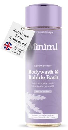 Miniml Natural Body Wash & Bubble Bath 400ml – Calming Lavender