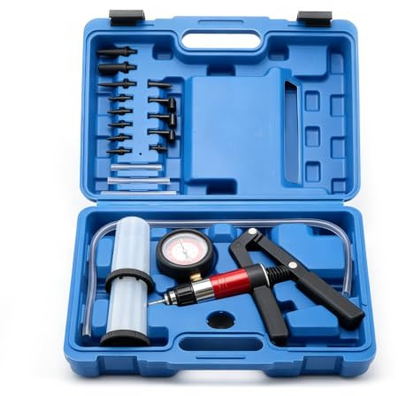 Juego de bomba de vacío para coche, bomba de vacío, dispositivo de purga de frenos, purgador de frenos, dispositivo de prueba de presión negativa, kit de prueba de presión de vacío, bomba de vacío