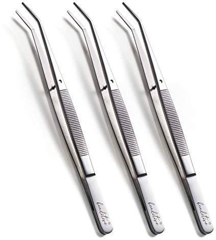 Beaditive machine à coudre pince à épiler set (3 pc) dentelée conseils bent | qualité professionnelle, de haute précision | acier inoxydable (3)