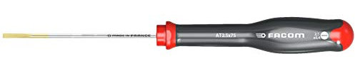 Facom at 2.5 X 75 mm Tournevis Protwist pour vis à fente - lame fraisée, Noir