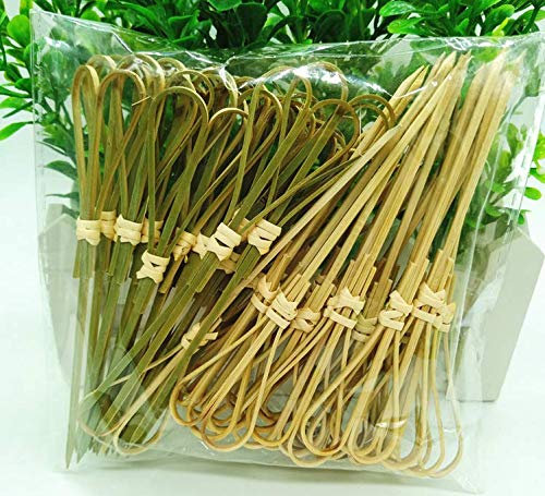 AILEXI Küchenstöcke aus Holz mit 50 Perlen, Zubehör für die Party, Rüschen, Lebensmittel, Obst, Snacks, Snacks, Bambusschere