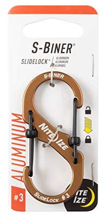 Nite IZE Size #3 S-Biner SlideLock Dual Locking Carabiner, Coyote