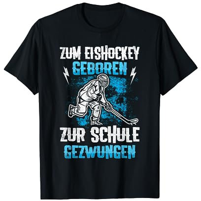 Zum Eishockey Geboren Puck Eishockeyspieler Geschenk Kinder T-Shirt