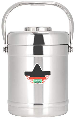 Atyhao 1.8L Thermal Food Flask, Straight Shape Lunch Box Jar Stainless Steel Double Wall Vacuum Insulated Lunch Box Hot Food Container for Soup Lunch