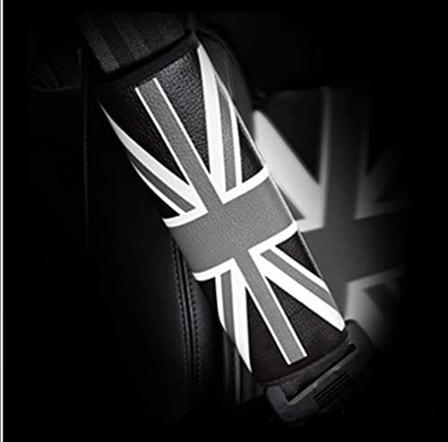 Qirc Cuscinetto per cintura di sicurezza dell'auto, imbottitura per cintura di sicurezza britannica, 2 pezzi (grigio)