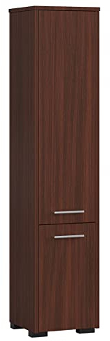 AKORD | Mobile Alto da Bagno FIN 2D | 30x140x30 cm, peso 25 kg | 2 Ante | Moderna Mobiletto | Armadio a muro | Armadietto chiuso in piedi | Adatto Anche come Pensile | Wengé