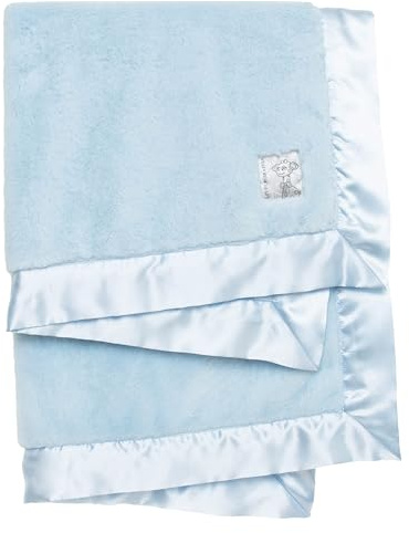 Little Giraffe Posh Mink Baby Blanket - Double-Sided Ultra Soft Plush Fabric, for New Moms, Newborn Must-Have for Boys, Cozy & Cuddly Comfort Blanket, 29 x 35, Blue