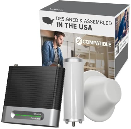 weBoost for Business Office 100 Cell Phone Signal Booster 75 ohm, 5G/4G LTE, All U.S. Carriers, Up to 8,000 sq ft, FCC Approved