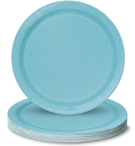 Unique 46862 - Paper Plates - 18 cm - Teal Colour - Pack of 20