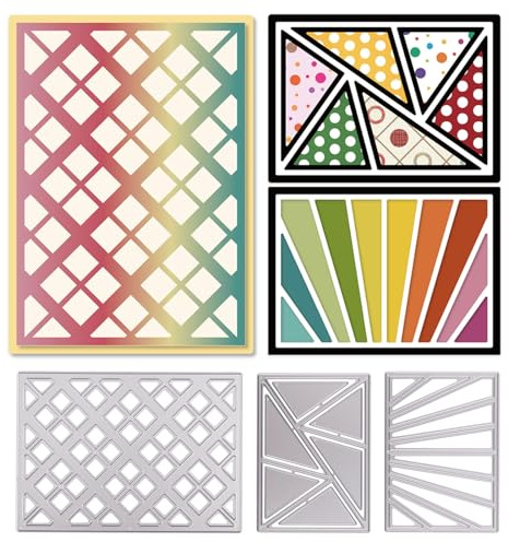 GLOBLELAND Grid Frame Background Cutting Dies Metal Rectangle Checkered Frame Die Cuts Cutting Dies Templates for Paper Card Making Decoration DIY Scrapbooking Album Craft Decor