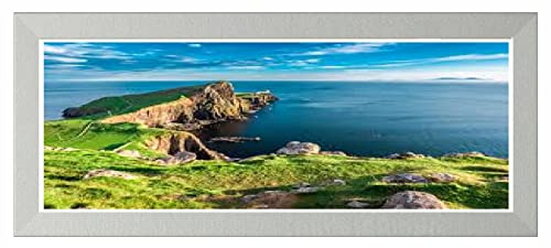 Flat Photo Frames Panoramic Picture Framers Real Wood Poster Frames Silver 30cm x 80cm Acrylic Glass Wall Decoration Frames