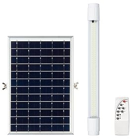 Jandei - Tubo Led 50cm. Panel Solar, 5 metros de Cable. 50W 800 Lumenes Blanco Frío 6000K. Soportes y Mando a Distancia Incluidos