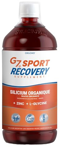 Orgono G7 Sport Recovery Supplement. Silicio Orgánico Líquido con Zinc y Glicina. Suplemento Deportivo para Piernas Cansadas y Articulaciones. Recuperador Muscular Post Entreno para Deportistas. 1L