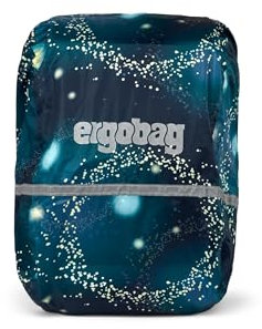 ergobag Regenschutz für Schulranzen und Rucksack, wasserdicht, mit Reflektoren und Gummizug