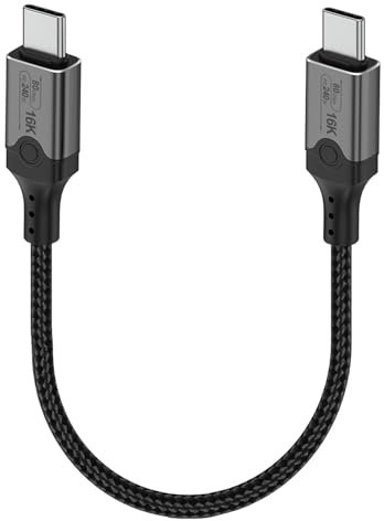 Tomost Thunderbolt 5 Cable 80Gbps, PD 240W USB C 5 Cable Support 16K/8K@60Hz Video Display Compatible with Thunderbolt 4/USB4 MacBooks,Hub,Dock,M3,eGPU,Laptops,Monitor (30 cm)