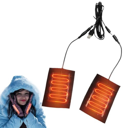 Heizkissen für Handschuhe – Heizkissen für Kleidung | Heizkissen für warme Handschuhe 1,5 A | Blatt Handschuhe mit Heizfolie 7 W | Winterheizkissen 5 V | Heizkissen