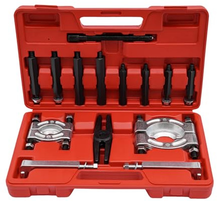 HANGKAI Juego de herramientas universales para rodamientos de ruedas, con maletín de almacenamiento, extractor de rodamientos de ruedas, para talleres de coche, bricolaje privado (14 unidades)